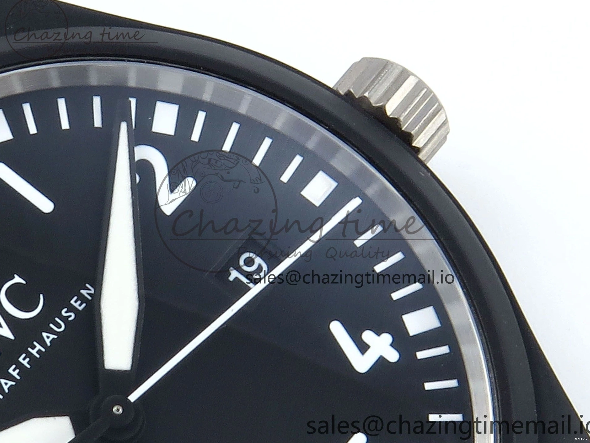 MIROTIME 0219 Pilot Top Gun IW326901 M+F 1:1 Best Edition Black Dial on Black Rubber Strap A SportInspired 6999